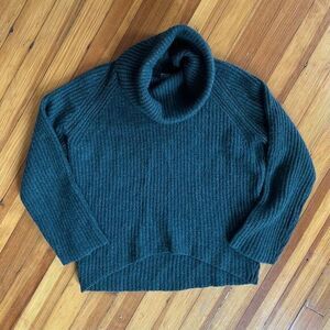 J. Crew Point Sur Mohair Blend Cowl Neck Sweater in Dark Green Size M